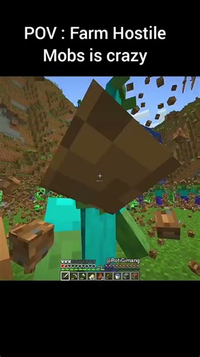 POV HOSTILE MOBS FARM IN MINECRAFT WITH FRIENDS!? #Shorts