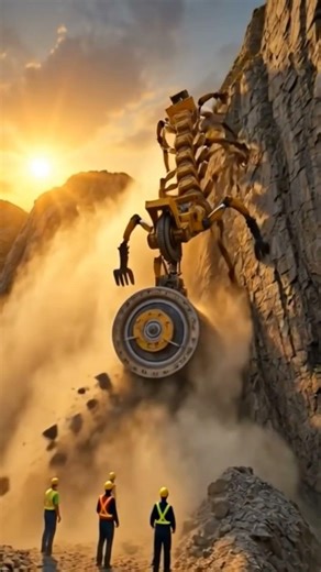 This Giant Cliff-Climbing Mining Robot Looks Unreal! #MiningRobot#FuturisticEngineering#CliffClimber