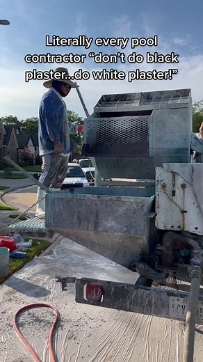 Black pool plaster?! #poolplaster #pooldesign #tiktok #views #viral | black plaster pool