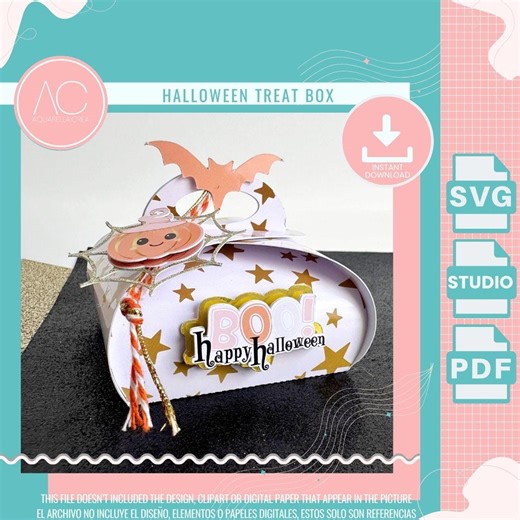 Halloween Box SVG Template: DIY Candy Favor Box (digital Download) Cricut - Silhouette - Etsy