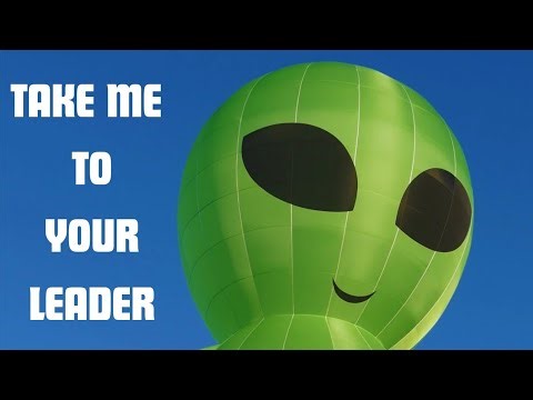 WOW a 7 storey tall Bright Green Alien hot air balloon