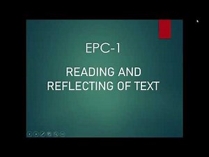 EPC-1 (Reading and Reflecting of Text), B.Ed. -1st year