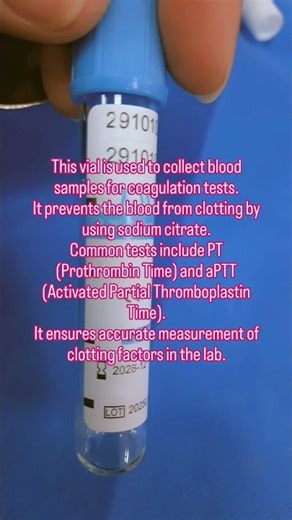 Coagulation Test Vials#SodiumCitrate#BlueTopVial#APTT#PT#BloodTests#medical #labtest #yt #Laboratory