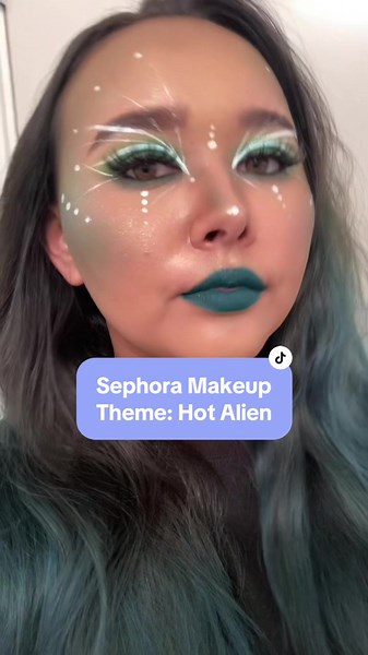 👽👾🛸#greenscreen #sephoramakeupartist #alienmakeup