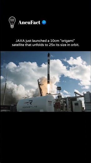 Tiny Japanese origami satellite unfolds twenty-five times its size in orbit.