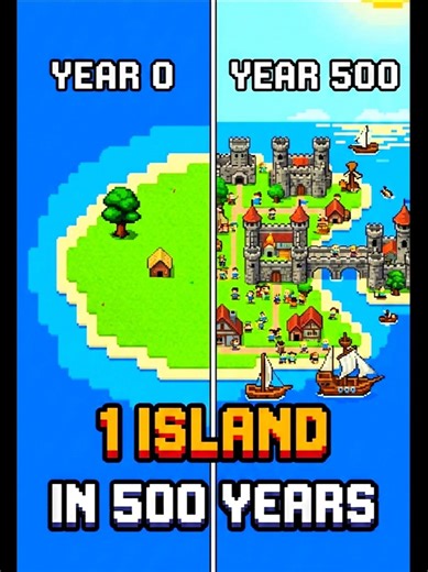 1 Island In 500 Years In WorldBox 🎊🎩#worldbox #gaming