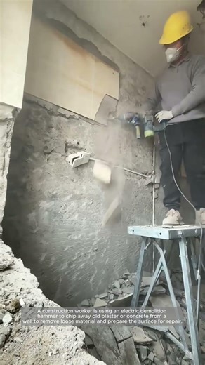 Chipping Back to Sound Concrete for Wall Repair