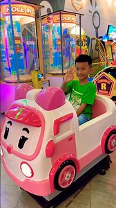 Riding a cute pink Hello Kitty bus is so fun and exciting! 🚌💖🎀✨ #cutebaby