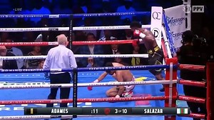 All the Smoke Boxing on Instagram: "One hitter quitter 😳 Carlos Adames KOs Alexis Salazar in Round 3. #AdamesSalazar #DavisBarrios"