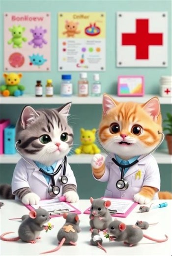 Doctor Cat Treats the Rats | Funny Animal Hospital Cartoon