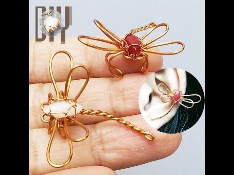 Dragonfly | ear cuff | small drop cabochon | stone no hole @LanAnhHandmade 869 #Shorts