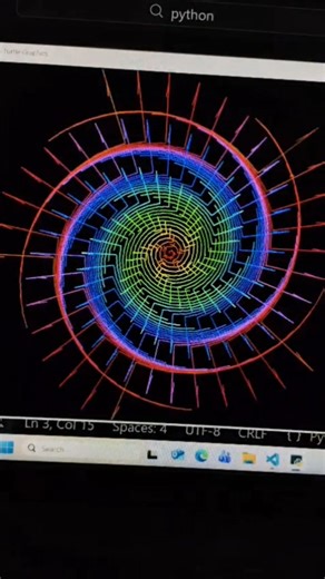 Amazing Geomatric Pattern Design using Python Turtle watch it #python #turtle #shortsfeed #viral