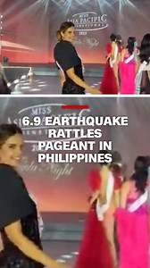 A strong earthquake with a preliminary magnitude of 6.9 struck the Philippines, according to the US Geological Survey, raising fears about damage and the possibility of a localized tsunami. Video shows the quake rattling the Miss Asia Pacific International Gala Night event in Cebu. | CNN International