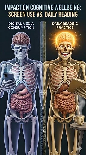 Cognitive Wellbeing: Screen Use vs. Daily Reading #shortsfeed #healthyfood #shortvideo #food
