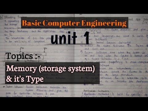 Memory & it's type 🔥 |Unit 1 |Basic Computer Engineering(B. C. E) |Rgpv | Complete Course✅