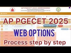 AP PGECET 2025 WEB OPTIONS PROCESS STEP BY STEP | HOW TO APPLY AP PGECET WEB OPTIONS 2025