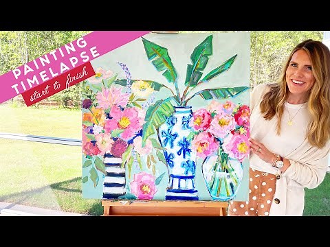Relaxing Floral Painting Timelapse - C. Brooke Ring (start to finish)