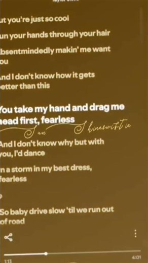 Fearless(lyrics)-Taylor Swift✨#taylorswift #youtube #youtubeshorts #swift