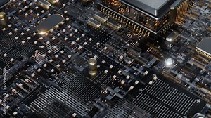 hardware circuit board processor chip macro detail motherboard computer technology