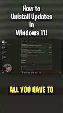 How to UNINSTALL WINDOWS Updates in Windows 11!
