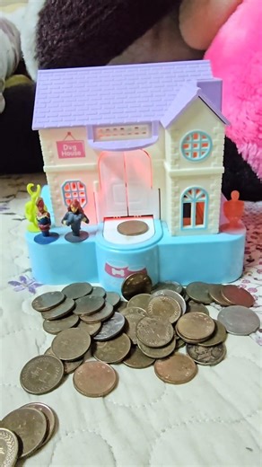 BANK OF COINS #SHORTS #AMAZING #ASMR #TRENDING #VIRAL #YOUTUBESHORTS #SATISFYING #TOYS #CUTE #PUPPY