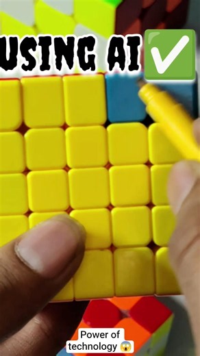 5by5 cube solve by using ai 😱 l ai tricks l #cube #shortclips #video