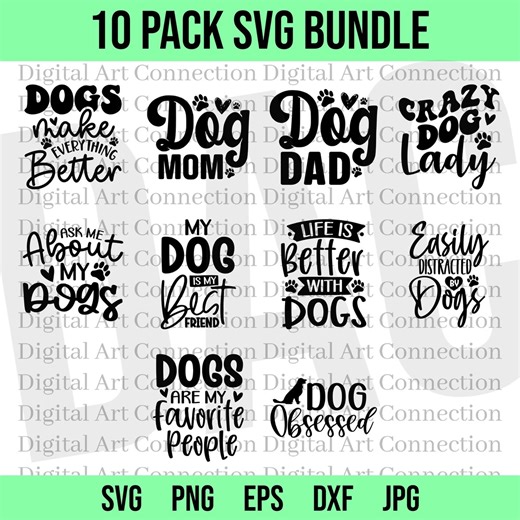 Dog SVG Bundle, Cut Files for Cricut, Dog Lover (digital Download) - Etsy Canada