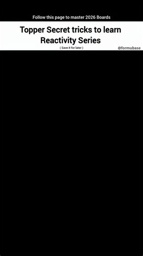 Explaining Everything | ⚡ Reactivity Series at a glance! ⚡ From 🔥 Potassium (most reactive) to 💎 Gold (least reactive), your quick chemistry guide is here! 📌... | Instagram