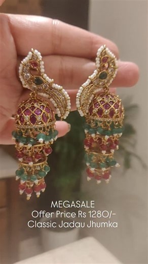 Emporia Jewels on Instagram: "#salenowon‼️ Exclusive Designer Premium Gold-plated Jadau Ruby Jhumka! ITEM CODE -18716( search on website using item code book Now) offer Price Rs 1280/- COD Available Shop online At our website www.emporiajewels.in ( Find Profile link in main profile bio) OR To place an order watsapp 9758239500 or DM ( we have only this number don't book any orders on other number, kindly Be aware we will Not be responsible)"