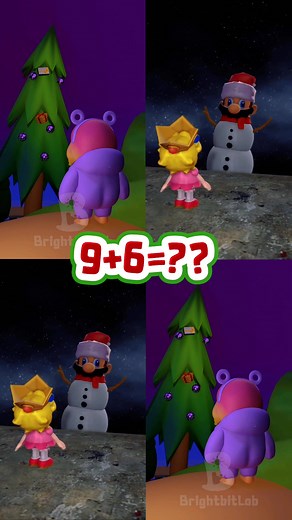 Mario the Snowman and Christmas Tree Animation