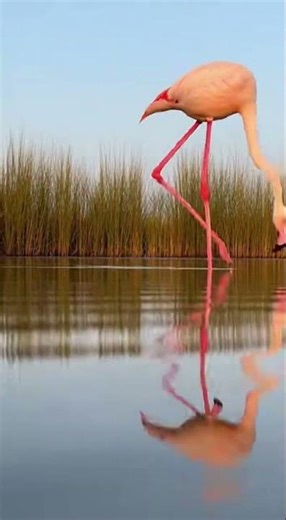 Graceful Flamingo: Elegance in Nature 🌿🦩 #flamingo #nature #wildlife #birds