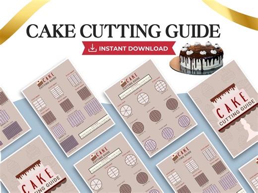 Cake Cutting Guide Printable: Round & Square Serving Chart - Etsy