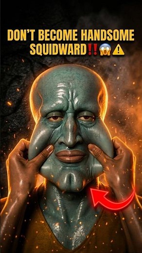 DON'T BECOME HANDSOME SQUIDWARD‼️😱 #spongebob #shorts