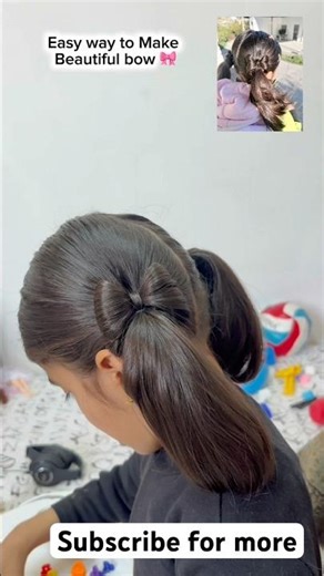 How to make bow Hairstyle🎀 #foryou #youtubeshorts #bow #hairstyle#hairtutorial
