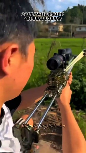 Powerful Multi-Band Slingshot with Scope | Outdoor Accuracy Test 🔥