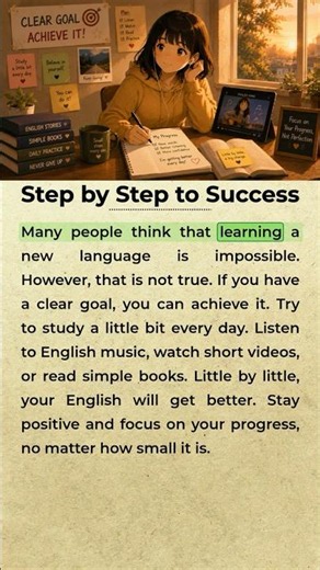 Step by Step to Better English | Learn English Every Day 🌱 #learnenglish #dailyenglish