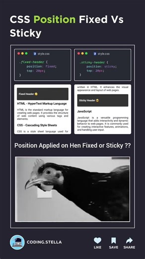 CSS Position Sticky and Fixed position fixed and position sticky are CSS positioning properties