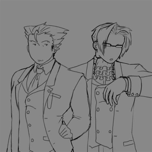 Realized i forgot one of edgeworth’s button while editing but idc #aceattorney #phoenixwright #milesedgeworth #mitsunaru #narumitsu