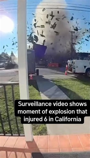 Surveillance footage captured the moment an explosion