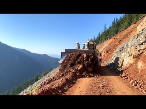 Huge Bulldozer Builds Mountain Road on Extreme Slope | Dangerous Construction