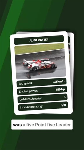 Meet the Audi R10 TDI – the car that brought the whispering revolution to Le Mans. Powered by a 5.5-liter V12 TDI engine, this silent yet powerful machine shattered expectations and rewrote motorsport history  Find the full video on our YouTube-Channel  • #fiawec #wec #lemans #prototype #audi #racing #motorsport #audisport #R10 #audir10 #tdi #tdipower | Endurance Archive | Facebook