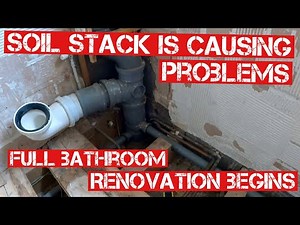 FULL BATHROOM REFIT-SOIL STACK CAUSES PROBLEMS ON DAY 1… Part 1-Rip out & 1st Fix