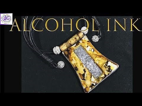 Dazzling Crystal Necklace -Using Alcohol Inks - Polymer Clay Tutorial - Jewelry Making