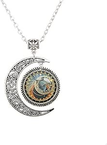 Beautiful Season DIY Moon Pendant Astronomical Clock Pendant Astronomical Clock Zodiac Necklace Astronomical Clock Jewelry