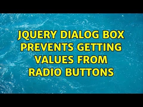 JQuery dialog box prevents getting values from radio buttons