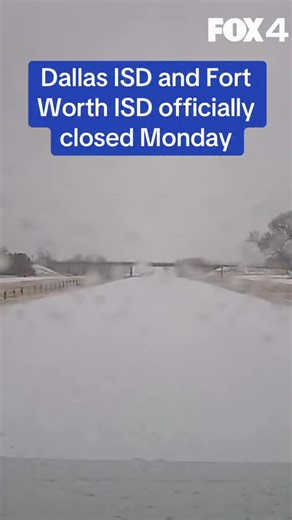 SNOW DAY! Dallas ISD and Fort Worth ISD have both confirmed with FOX 4 that all campuses will be closed Monday. Full list of school closings in our bio. | FOX 4 News