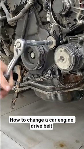 How to change a car engine drive belt