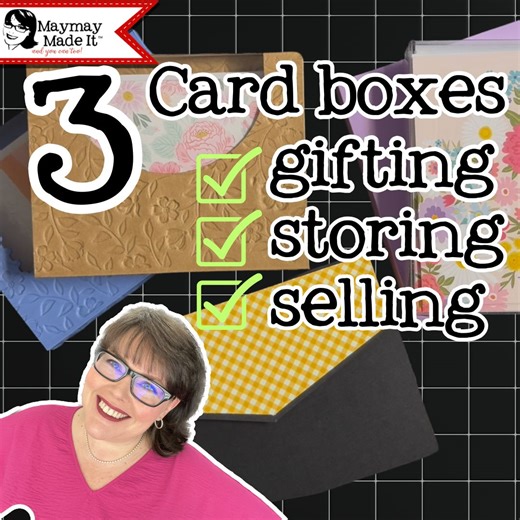 Friends, Maymay creates 3 card boxes that are great for gifting, storing or selling your beautiful cards! So gather up some supplies and and let's get to boxing! *You can find my the products used in this video in our online store http://www.maymaymadeit.com **Subscribe to my youtube channel: https://www.youtube.com/@MaymayMadeIt *Facebook: Maymay Made It and So Did I: http://bit.ly/2ldbGPq I use affiliate links when possible, using these links to purchase awards me a small commission. Items use