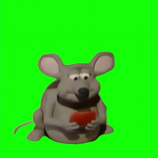 Mouse Eating M&M Alone - Green Screen