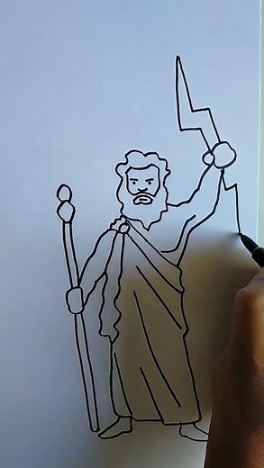 How To Draw Greek Gods Zeus Easy | Greek God Zeus Step By Step Drawings | Easy drawing idea #shorts